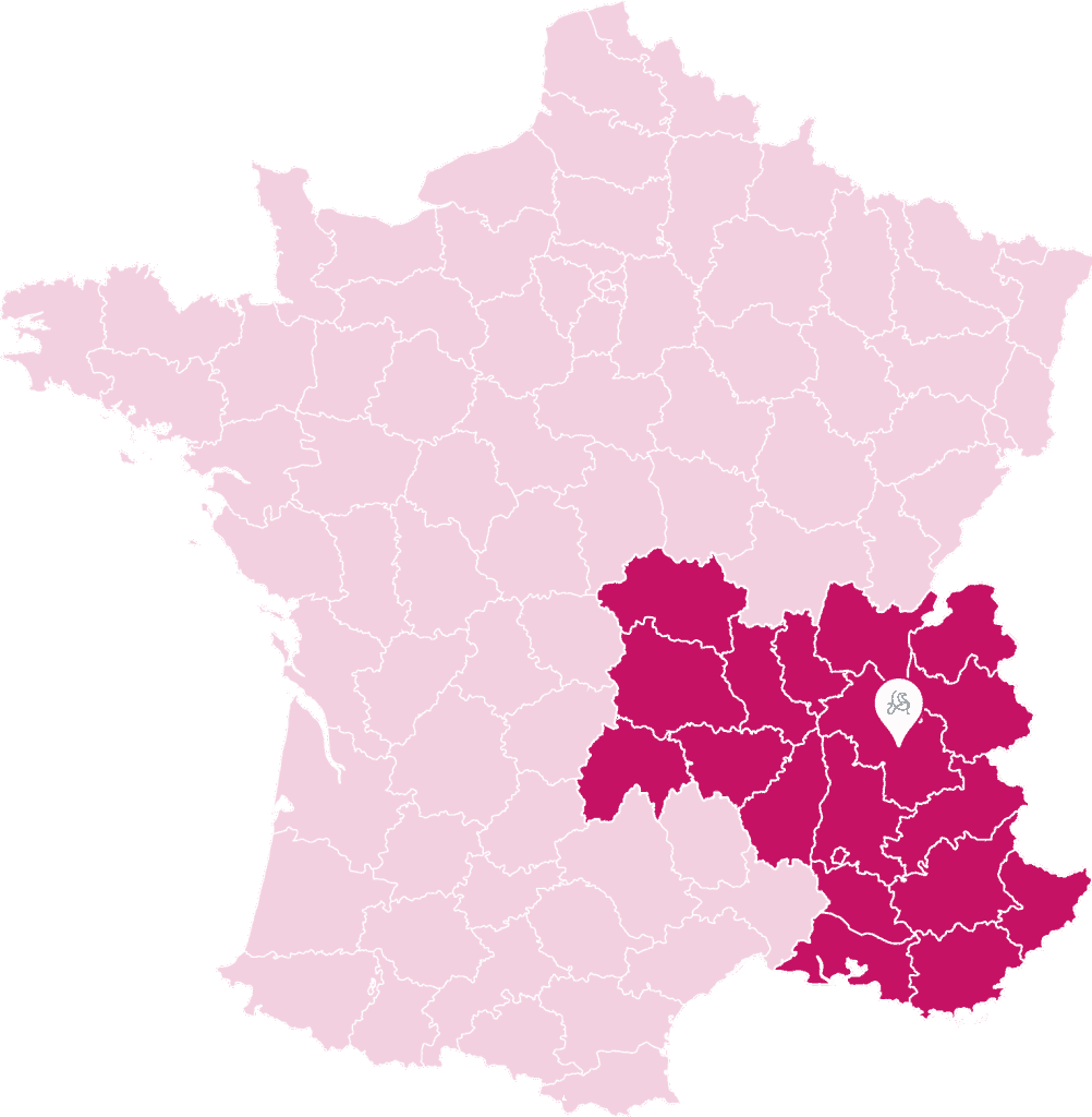 Carte de la france représentant les départements éligibles à une première visite en présentiel (premier contact en distanciel pour les autres départements).